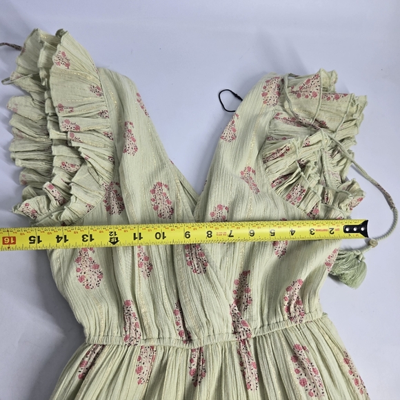 NEW A Loves A Floral V-Neck Ruffled Sleeve Tiered Maxi Dress XS - Picture 9 of 14